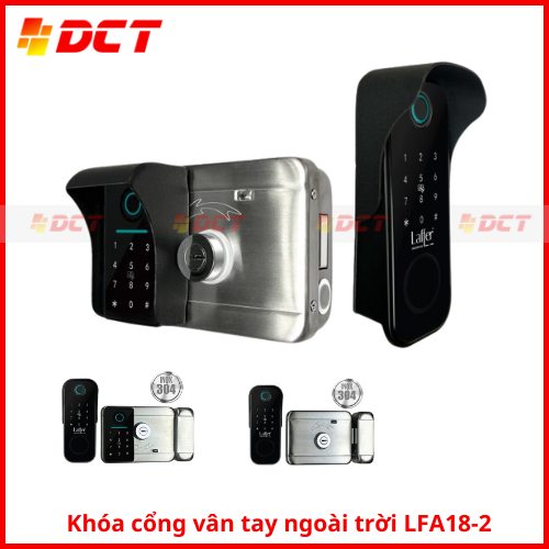 Khóa vân tay cổng sắt ngoài trời Laffer A18
