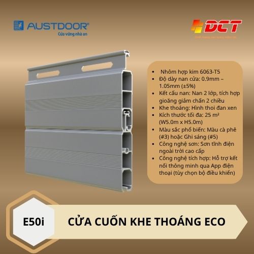 Cửa cuốn khe thoáng ECO E50i Austdoor