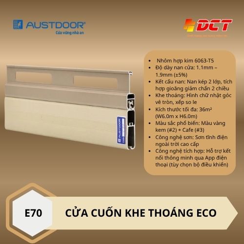 Cửa cuốn khe thoáng ECO E70 Austdoor