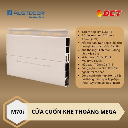 Cửa cuốn khe thoáng MEGA M70i Austdoor
