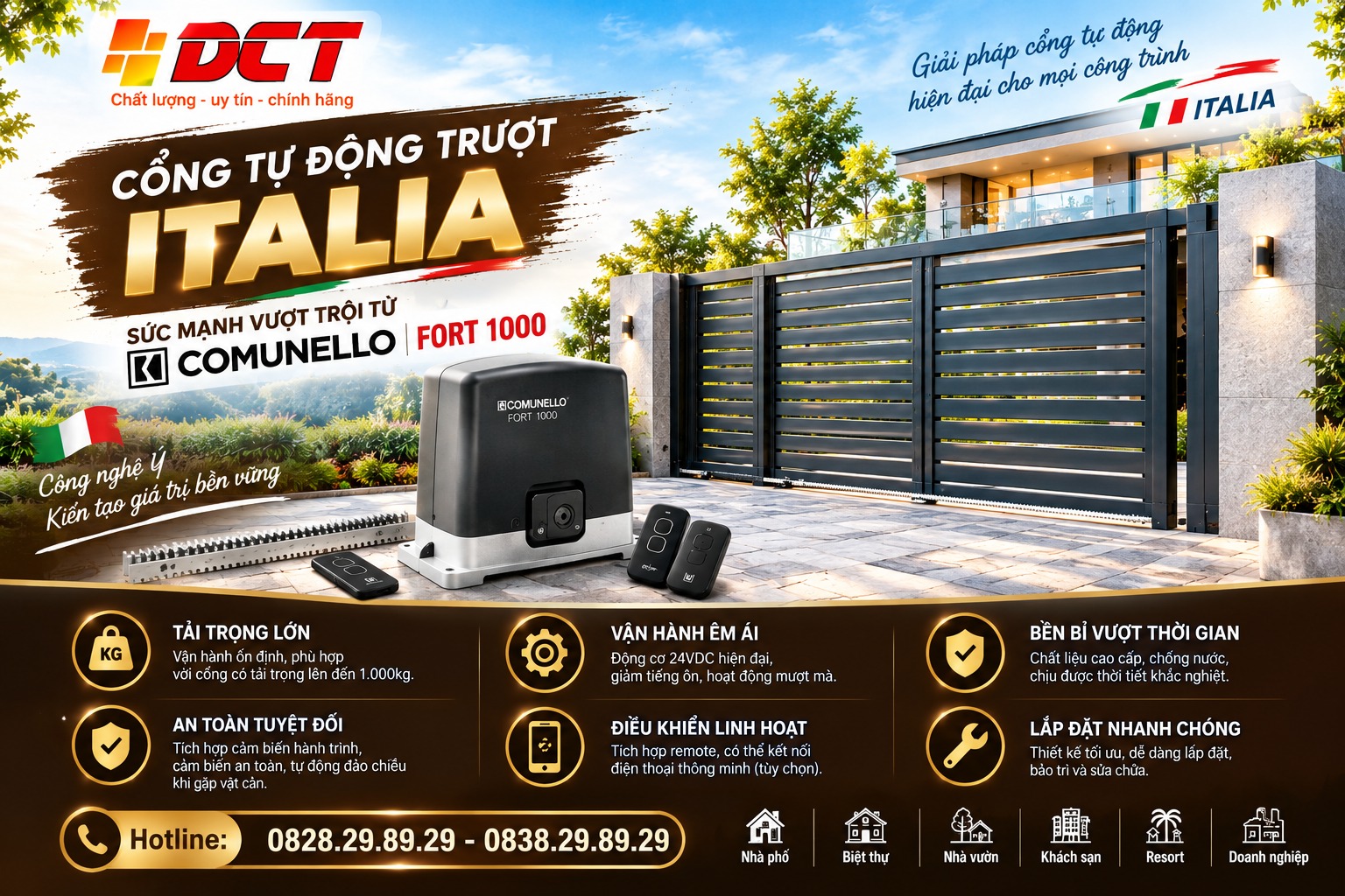 Công trượt tự động Fort 1000 Comunello tại Lâm Đồng