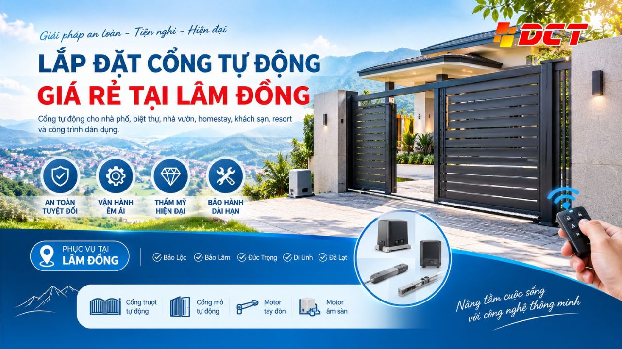 lắp đặt cổng tự động giá rẻ tại Lâm Đồng uy tín, chuyên nghiệp, cam kết chất lượng